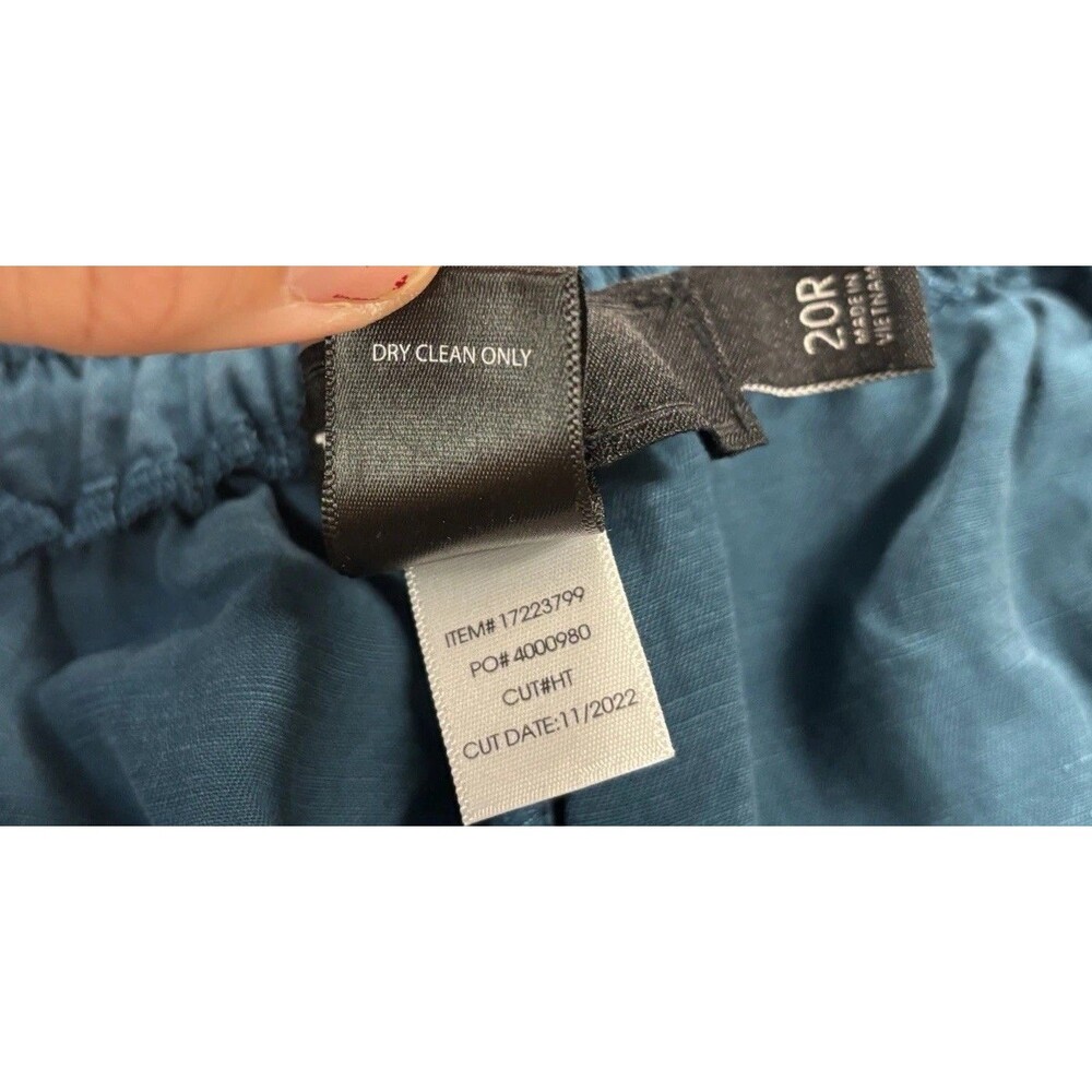 Torrid Studio Linen Blazer and Linen High Rise Pant Suit Set Blue Teal Sz 5X-20R - Picture 13 of 16
